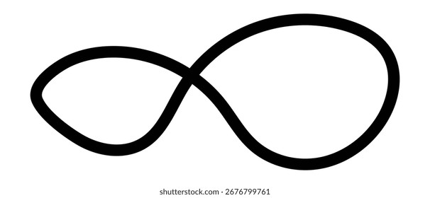 Diseño de icono de infinito dibujado a mano sobre fondo blanco.