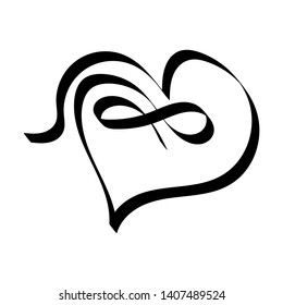 Hand drawn Infinity love, forever symbol - Vector