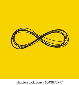 Hand drawn infinity sign isolated. Vector illustration