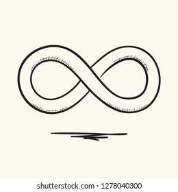 Hand drawn infinity sign isolated. Vector illustration