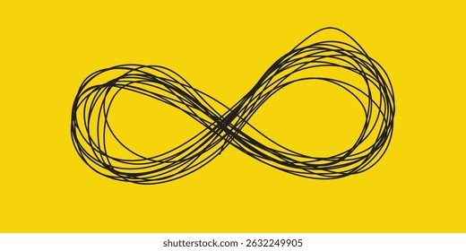 Hand drawn infinity sign isolated. Vector illustration