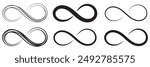 Hand drawn infinity symbol. Black infinity icon. Eternity, infinite, limitless and forever signs.