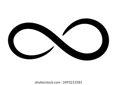 Hand drawn infinity symbol. Black infinity icon. Eternity, infinite, limitless and forever signs.