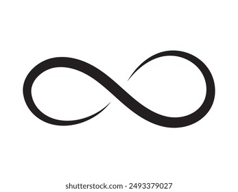 Hand drawn infinity symbol. Black infinity icon. Eternity, infinite, limitless and forever signs.