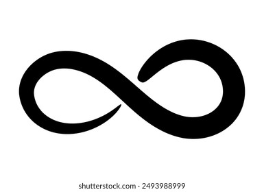 Símbolo dibujado a mano. Icono de infinito negro. Eternidad, infinitos, ilimitados y signos para siempre.