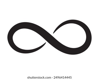 Hand drawn infinity symbol. Black infinity icon. Eternity, infinite, limitless and forever signs.