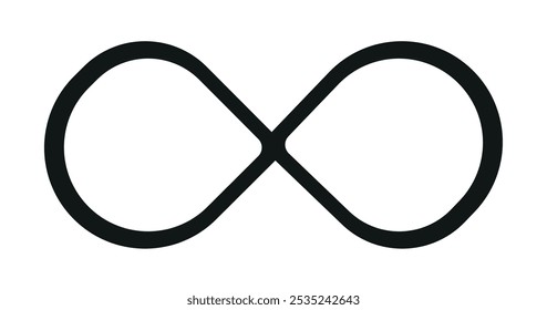 Hand drawn infinity symbol. Black infinity icon. Eternity, infinite, limitless and forever signs.