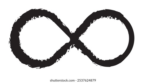 Hand drawn infinity symbol. Black infinity icon. Eternity, infinite, limitless and forever signs.