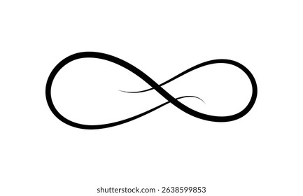 Hand drawn infinity symbol. Black infinity icon. Eternity, infinite, limitless and forever signs. isolated on white and black background. Vector illustration . EPS 10 . 