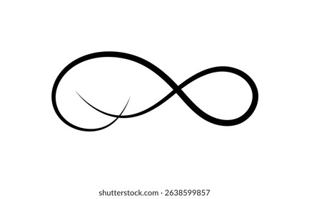 Hand drawn infinity symbol. Black infinity icon. Eternity, infinite, limitless and forever signs. isolated on white and black background. Vector illustration . EPS 10 . 