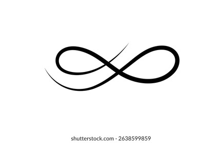 Hand drawn infinity symbol. Black infinity icon. Eternity, infinite, limitless and forever signs. isolated on white and black background. Vector illustration . EPS 10 . 