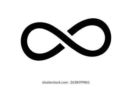 Hand drawn infinity symbol. Black infinity icon. Eternity, infinite, limitless and forever signs. isolated on white and black background. Vector illustration . EPS 10 . 