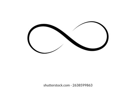 Hand drawn infinity symbol. Black infinity icon. Eternity, infinite, limitless and forever signs. isolated on white and black background. Vector illustration . EPS 10 . 