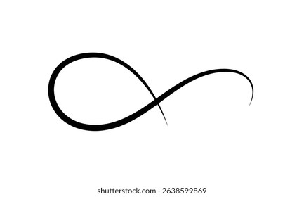 Hand drawn infinity symbol. Black infinity icon. Eternity, infinite, limitless and forever signs. isolated on white and black background. Vector illustration . EPS 10 . 