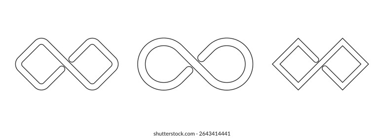 Hand drawn infinity symbol. Black infinity icon. Eternity, infinite, limitless and forever signs.