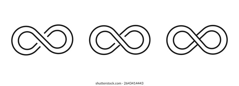 Hand drawn infinity symbol. Black infinity icon. Eternity, infinite, limitless and forever signs.