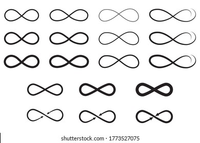 Hand drawn infinity symbol and icon, sign doodle icon.