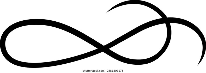 Hand drawn infinity symbol representing the concept of eternity, unlimited possibilities, and endless love, ideal for various design projects