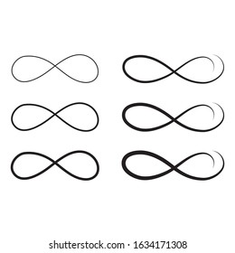 Hand drawn infinity symbol, sign doodle icon.