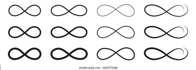 Hand drawn infinity symbol, sign doodle icon.