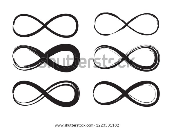 Hand Drawn Infinity Symbols Set Grunge Stock Vector (Royalty Free ...
