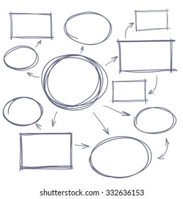 Hand drawn info graphics business plan, vector illustration