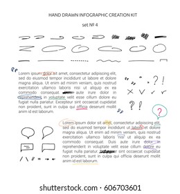 Hand drawn infographic creation kit. Presentation vector elements.