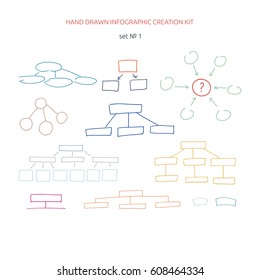 Hand drawn infographic creation kit. Presentation vector elements.