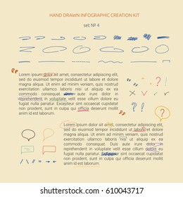 Hand drawn infographic creation kit. Presentation vector elements.