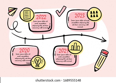 Hand Drawn Infographic Steps. Vector Illustration.