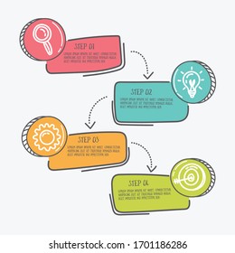 Hand drawn infographic steps. Vector illustration.