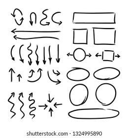 Hand drawn infographics design elements, shape doodles