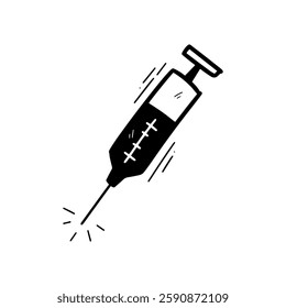 Hand Drawn Injection Illustration. Doodle Vector. Isolated on White Background - EPS 10 Vector