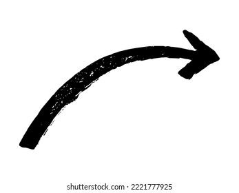 Hand drawn ink arrow illustration in sketch style. Business doodle clipart. Single element for design