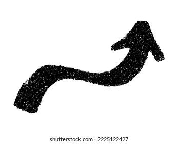 Hand drawn ink arrow illustration in sketch style. Business doodle clipart. Single element for design