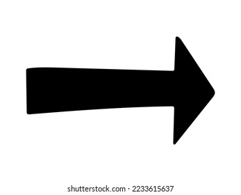 Hand drawn ink arrow illustration in sketch style. Business doodle clipart. Single element for design
