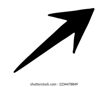 Hand drawn ink arrow illustration in sketch style. Business doodle clipart. Single element for design
