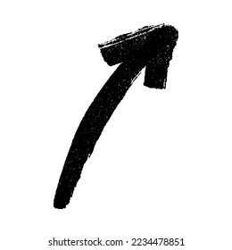 Hand drawn ink arrow illustration in sketch style. Business doodle clipart. Single element for design