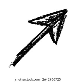 Hand drawn ink arrow illustration in sketch style. Business doodle clipart. Single element for design