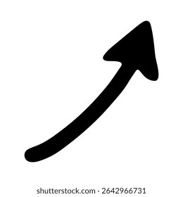 Hand drawn ink arrow illustration in sketch style. Business doodle clipart. Single element for design
