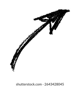 Hand drawn ink arrow illustration in sketch style. Business doodle clipart. Single element for design
