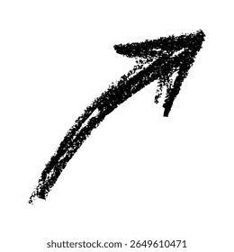 Hand drawn ink arrow illustration in sketch style. Business doodle clipart. Single element for design