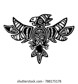 Hand drawn ink bird (vector) for print or tattoo