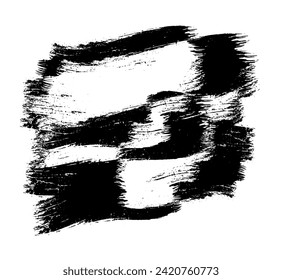 hand drawn ink black brush stroke on white background, A bundle of brush stroke on white background, Brush stroke scratch set black and white color,
