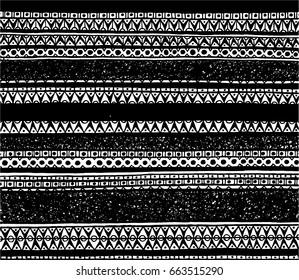 Hand drawn ink black and white pattern (vector)