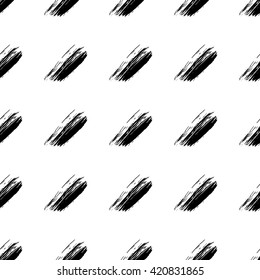 Hand drawn ink brush black and white background vector.