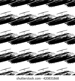 Hand drawn ink brush black and white background vector.