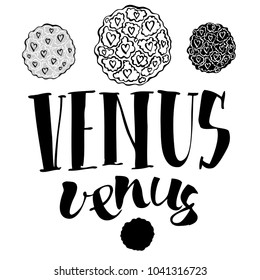 Hand drawn, ink brush graphic of a planet, isolated on white background.
Can be used for printing on paper, stickers, badges, bijouterie, tattoo.