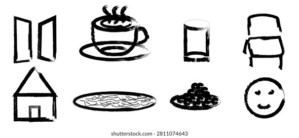 Hand drawn ink brush
