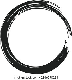 Hand Drawn ink Brush Strokes and Round frame